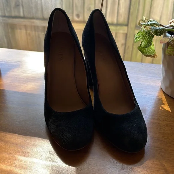 J.Crew Factory Block Heel Pump Black sz 6 - Picture 1 of 7